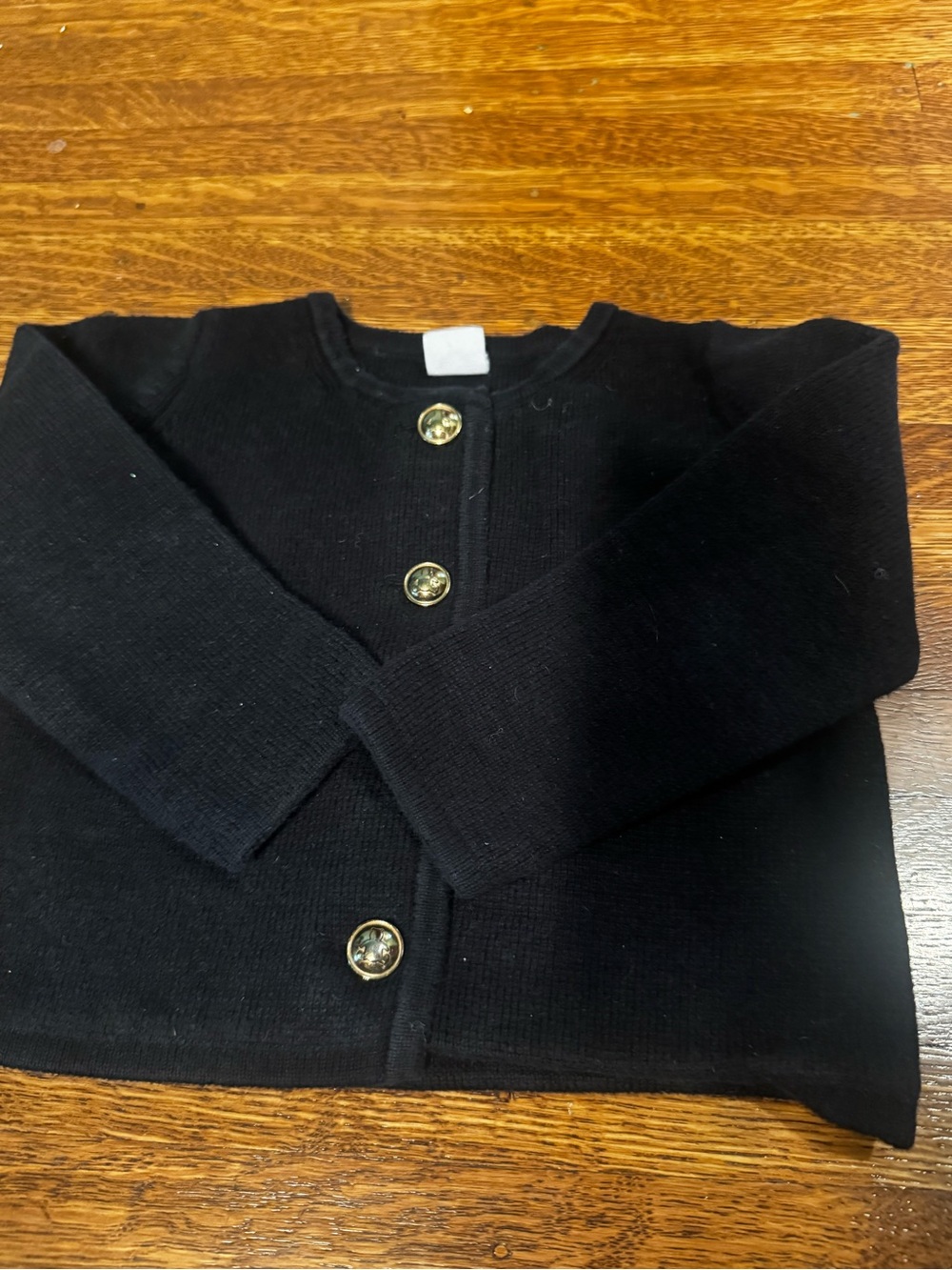 GAP Black Knit Cardigan with Gold Buttons